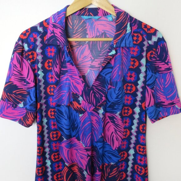 Tori Richard Honolulu Jaxon Tropical Print Dress Size S - Picture 3 of 11